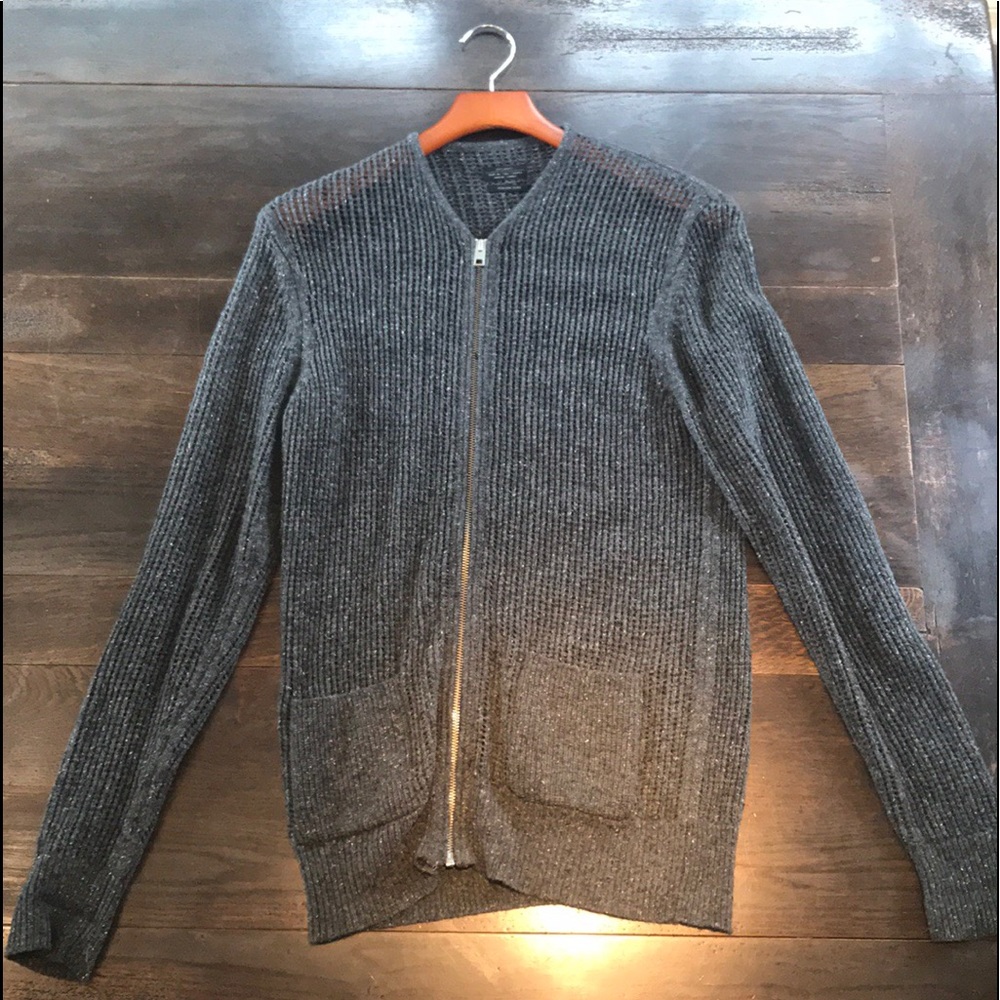 All Saints woven zip up